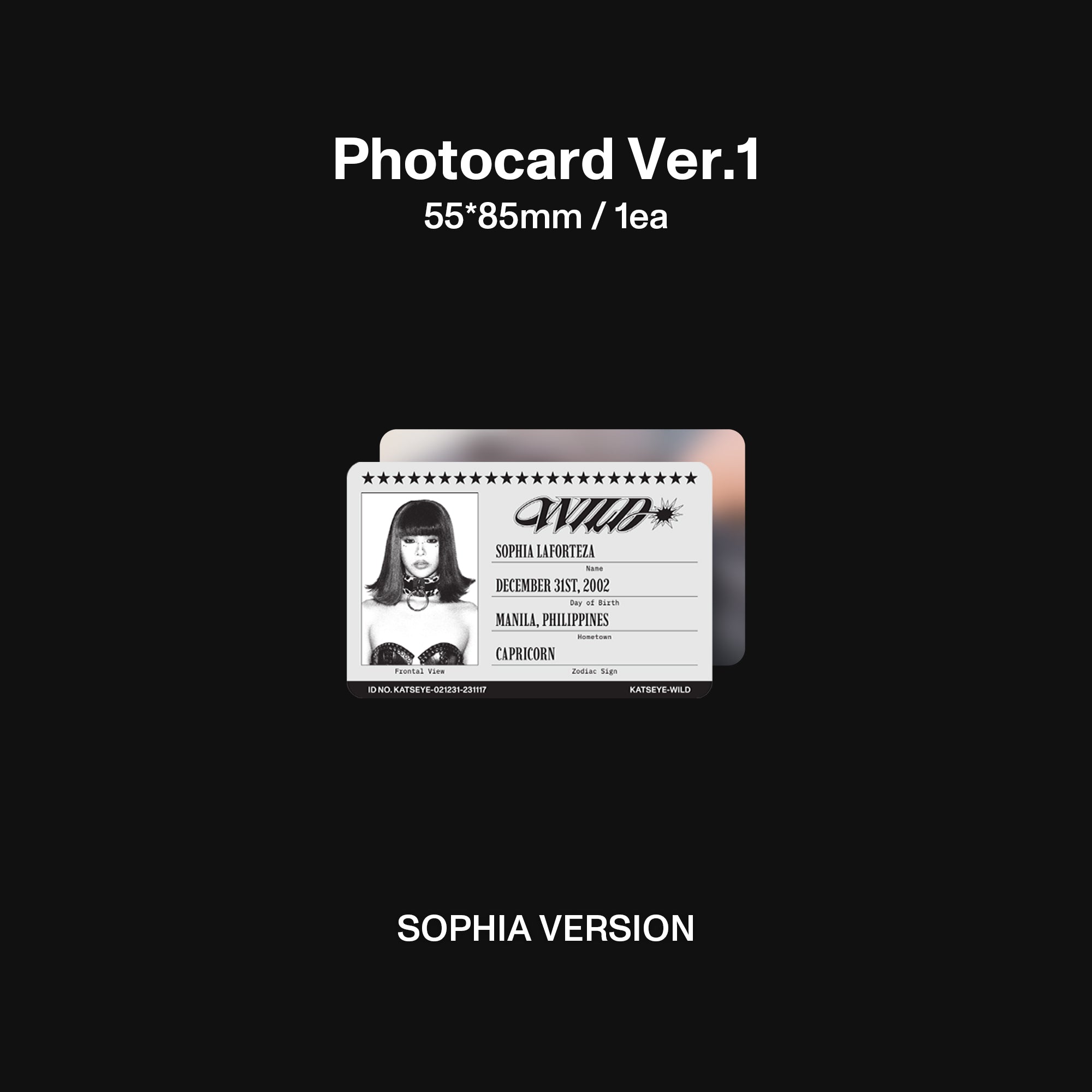 WILD (Sophia Version CD) Photocard 1