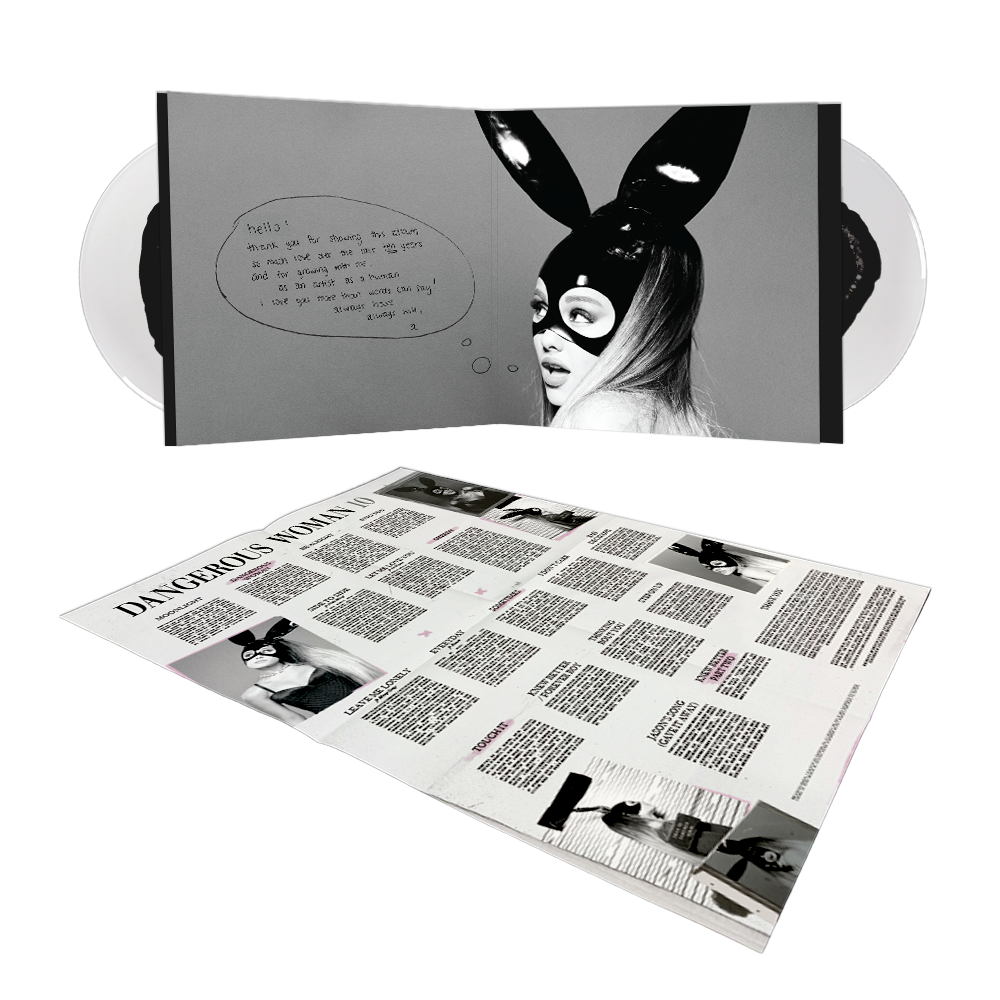 Dangerous Woman Tenth Anniversary Edition - 2016 Art (Exclusive Black & Clear 2LP) with Tracklist poster