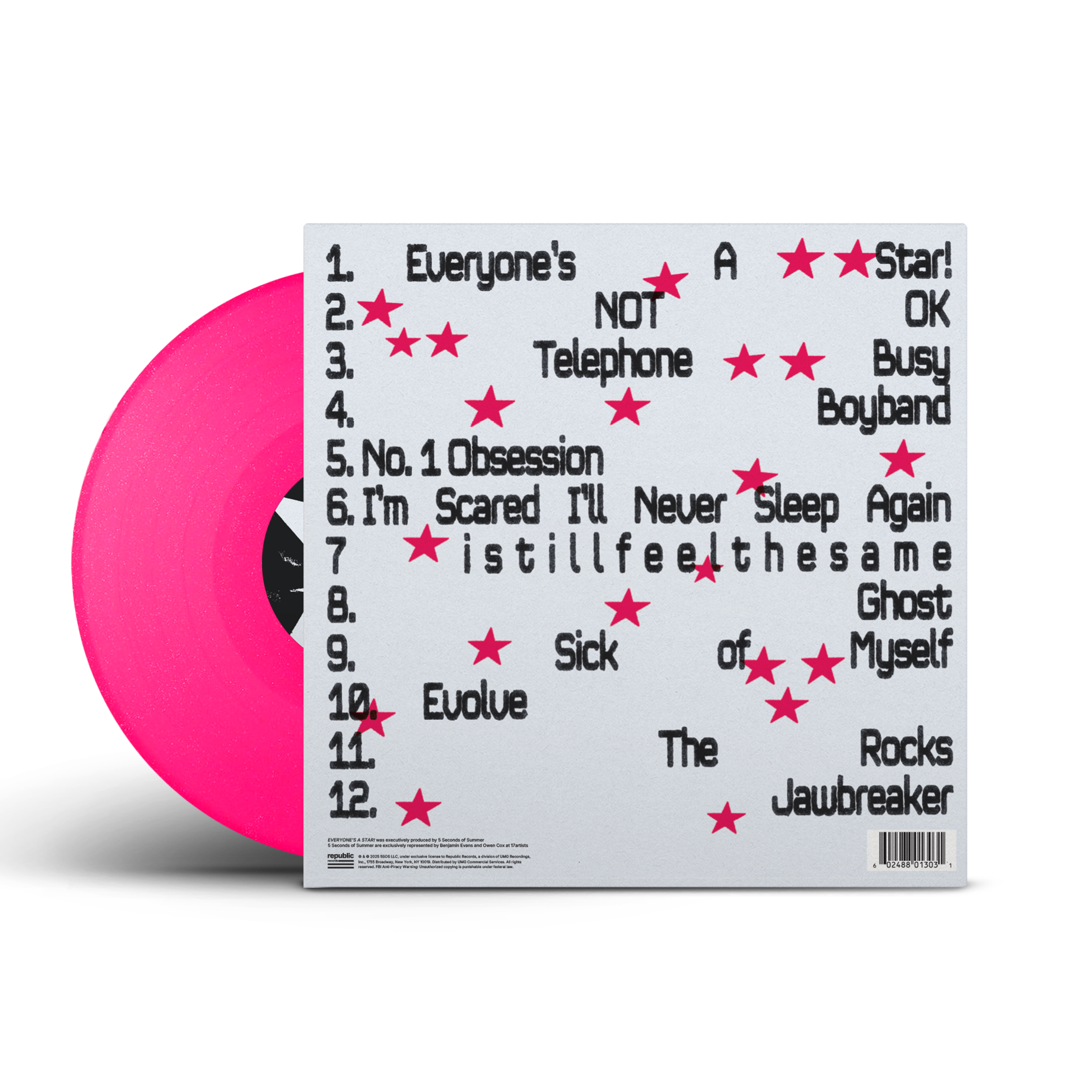 Everyone’s A Star! (Hot Pink Glitter Vinyl) Back