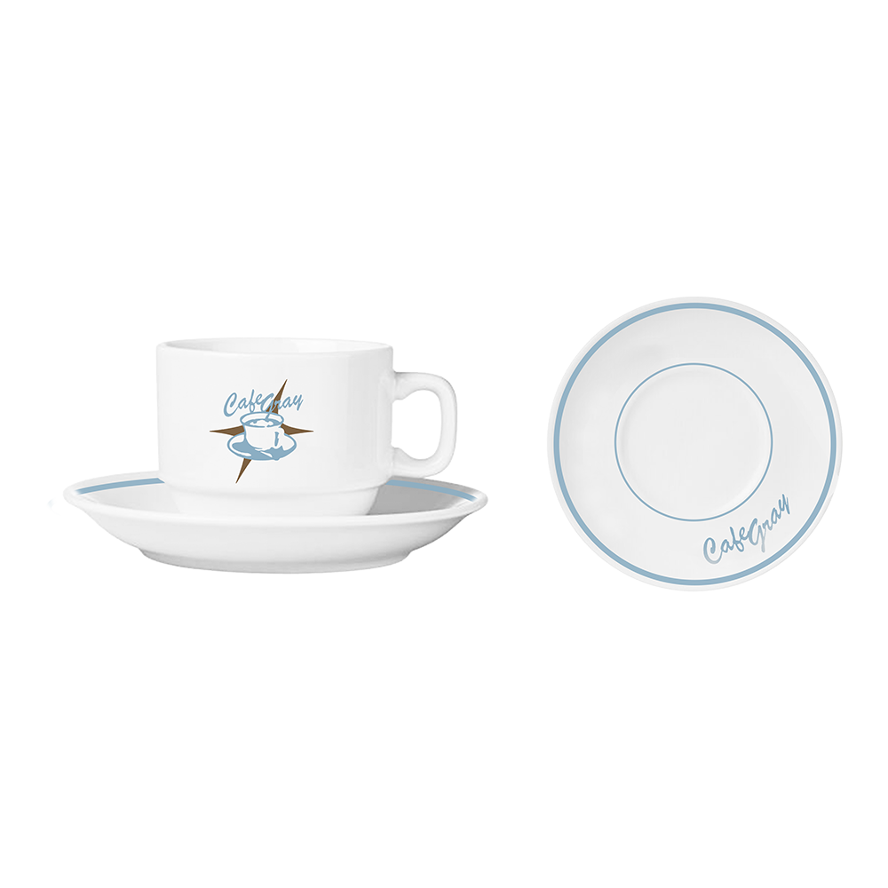 Cafe Gray Diner Cup & Saucer