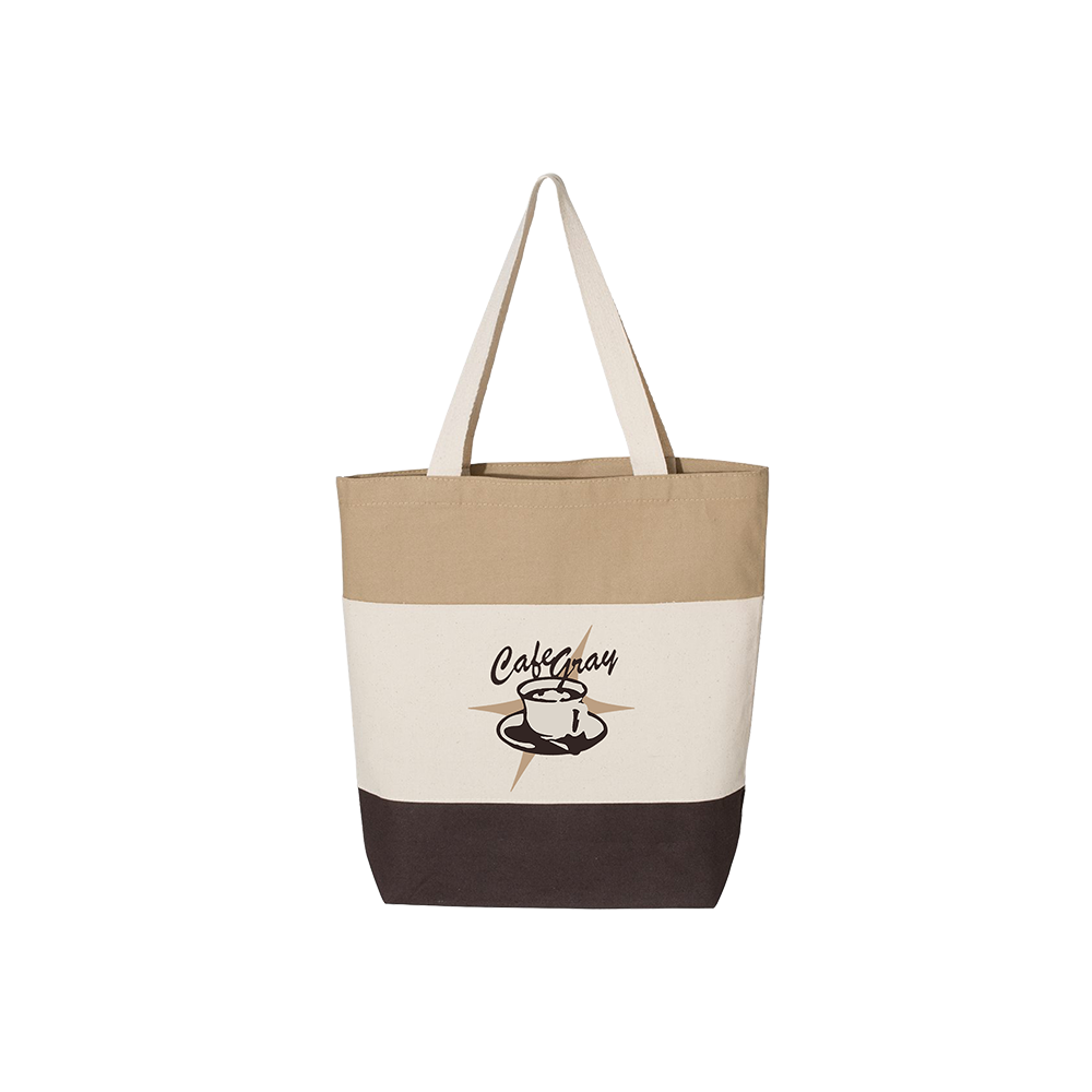 Cafe Gray Striped Weekender Tote
