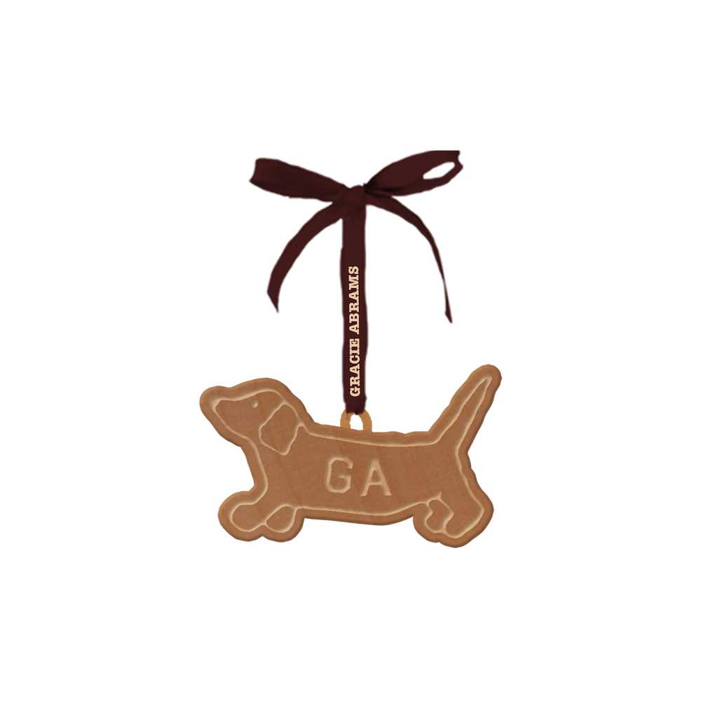 GA Wooden Dog Ornament