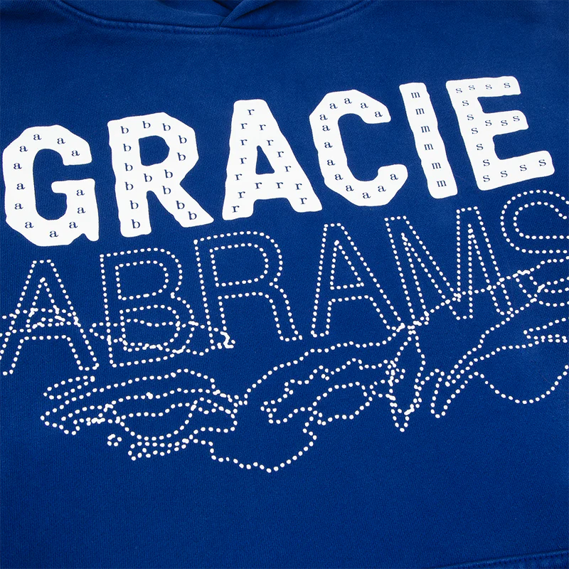 Gracie Abrams Letter Repeat Navy Unisex Hoodie Detail