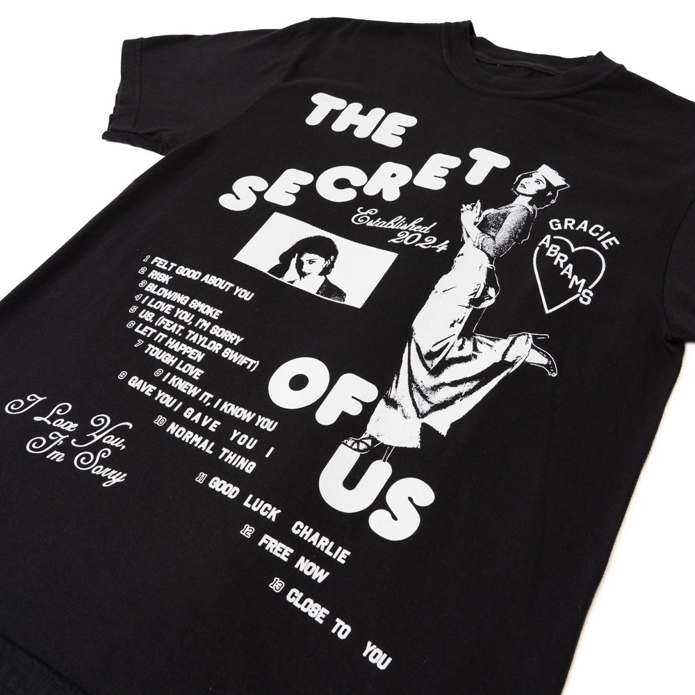 Gracie Abrams - The Secret of Us Graphic Black T-Shirt by Gracie