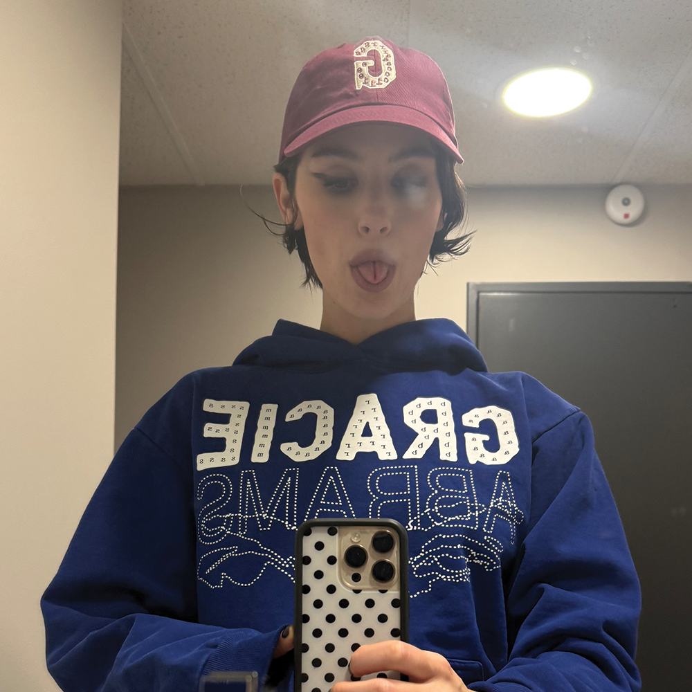 Gracie wearing G Abrams Maroon Adjustable Hat