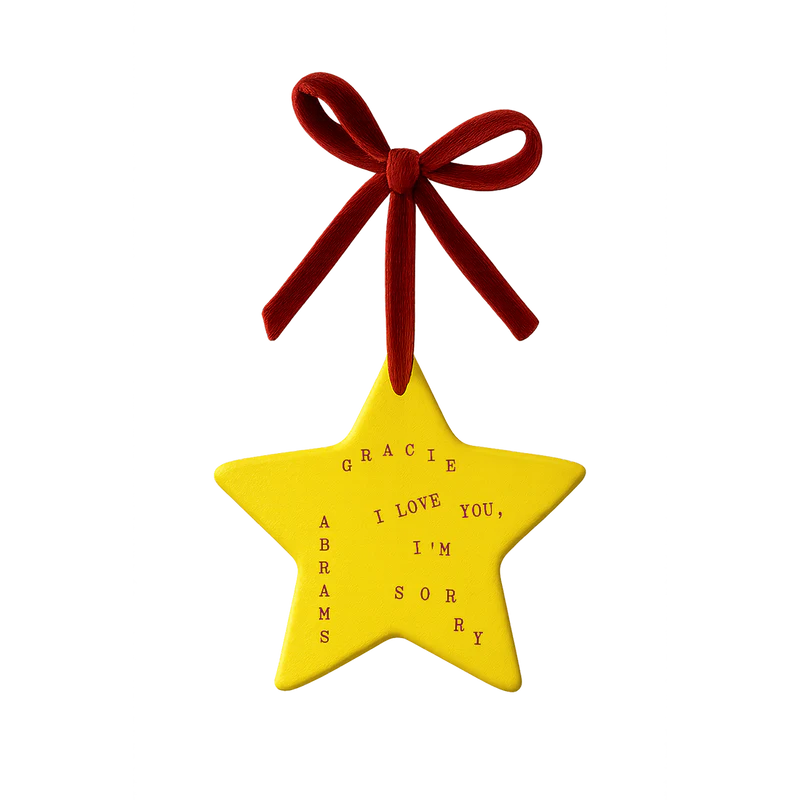 I Love You, I’m Sorry Ceramic Star Ornament back