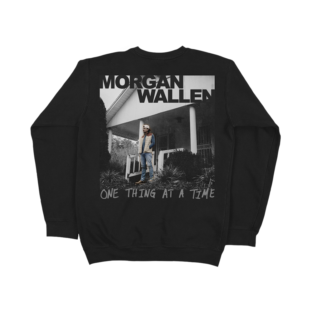 One Thing At A Time Album Cover Black Crewneck Back