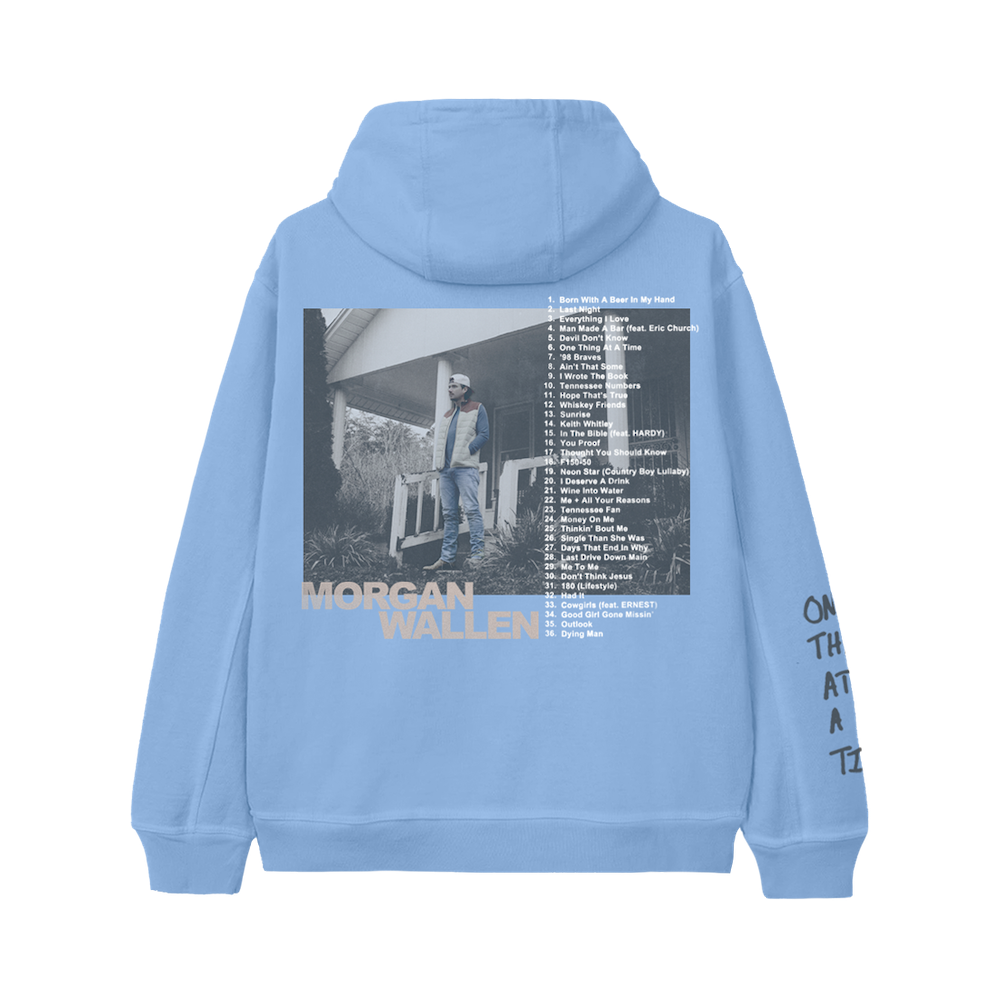 One Thing At A Time Album Cover Blue Hoodie Back