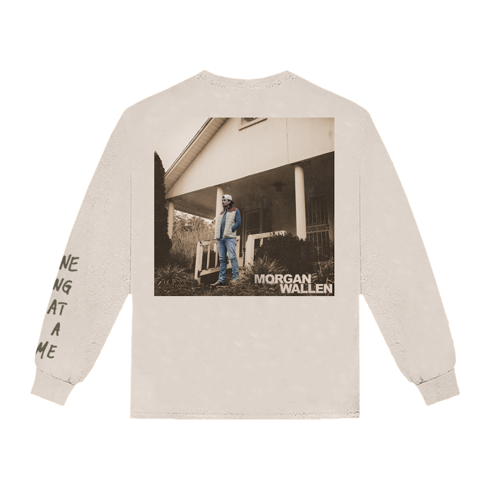 One Thing At A Time Album Cover Off-White Long Sleeve T-Shirt Back